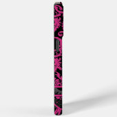 ピンクホワイトブラックパーソナライズされたダマスクiPhone Case-Mate iPhoneケース (裏面 / 右)