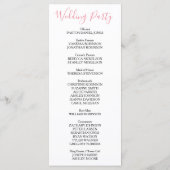 ピンクホワイトブラック結婚式 プログラム (裏面)