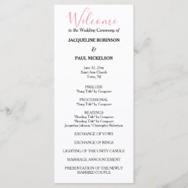 ピンクホワイトブラック結婚式 プログラム