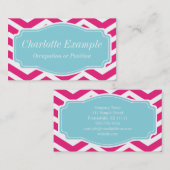 ピンクホワイトブルーシェブロンパーソナル 名刺 (正面/裏面)