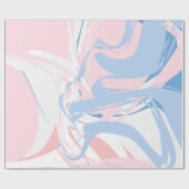 ピンクホワイトブルーマーブルスワール抽象芸術ベビー ラッピングペーパー (フラット)