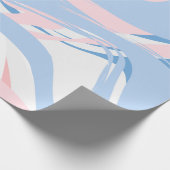 ピンクホワイトブルーマーブルスワール抽象芸術ベビー ラッピングペーパー (角)