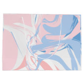 ピンクホワイトブルーマーブルスワール抽象芸術ベビー ラージペーパーバッグ (裏面)