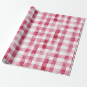 ピンクホワイトプレイドストライプ誕生日 ラッピングペーパー (アンロールド)