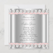 ピンクホワイトベビーガールフォト《キリスト教》洗礼式や命名式 招待状 (裏面)