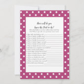 ピンクホワイトベビーバウ誰がパパゲ最高のーム 招待状 (正面)