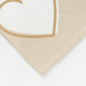 ピンクホワイトベージュかわいいシンプルハートパターン フリースブランケット (角)