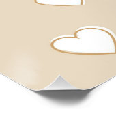 ピンクホワイトベージュかわいいシンプルハートパターン ポスター (コーナー)