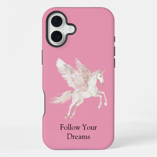 ピンクホワイトペガサス馬 iPhoneケース (裏面)