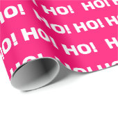 ピンクホワイトホーホーホパターンクリスマスホリデー ラッピングペーパー (ロールコーナー)