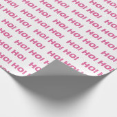 ピンクホワイトホーホーホーホクリスマスホリデー ラッピングペーパー (角)