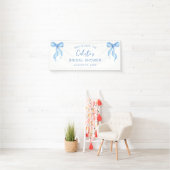 ピンクホワイトボウパーソナライズされたウェルカムブライダルシャワー 横断幕 (インサイチュ)