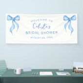 ピンクホワイトボウパーソナライズされたウェルカムブライダルシャワー 横断幕 (トレードショー)