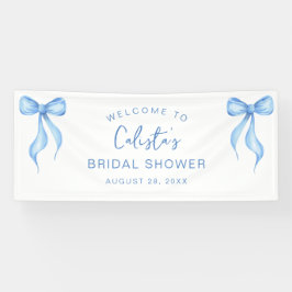 ピンクホワイトボウパーソナライズされたウェルカムブライダルシャワー 横断幕