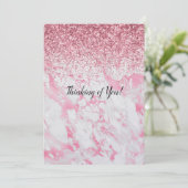 ピンクホワイトマーブルグリッター カード (スタンド正面)