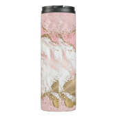 ピンクホワイトマーブル金ゴールドグリッター タンブラー (裏面)