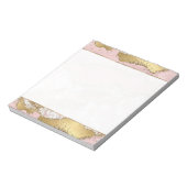 ピンクホワイトマーブル金ゴールドグリッター ノートパッド (回転)