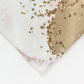 ピンクホワイトマーブル金ゴールドグリッター フリースブランケット (角)