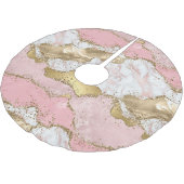 ピンクホワイトマーブル金ゴールドグリッター ブラッシュドポリエステルツリースカート (アングル)