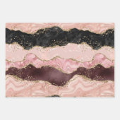 ピンクホワイトマーブル金ゴールドグリッター ラッピングペーパーシート (正面2)