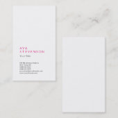 ピンクホワイトミニマリストプレーンモダンプロフェッショナル 名刺 (正面/裏面)