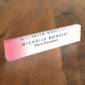 ピンクホワイトミニマルフェミニンリストラモダンイン デスクネームプレート (側面)