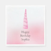 ピンクホワイトユニコーン誕生日 スタンダードランチョンナプキン (正面)