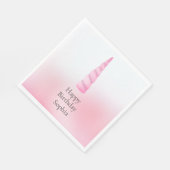 ピンクホワイトユニコーン誕生日 スタンダードランチョンナプキン (角)