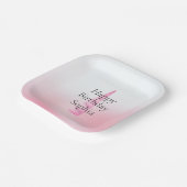 ピンクホワイトユニコーン誕生日 ペーパープレート (傾斜あり)