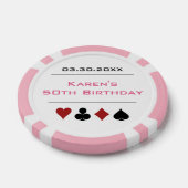 ピンクホワイトラスベガスカジノトランプのポーカーチップ誕生日 ポーカーチップ (シングル)
