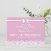 ピンクホワイトランジェリーブライダルシャワーレース招待状 招待状 (スタンド正面)
