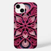 ピンクホワイトレッドカラフルグラニースクエアクロシェ Case-Mate iPhoneケース (裏面)