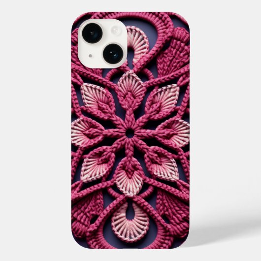 ピンクホワイトレッドカラフルグラニースクエアクロシェ Case-Mate iPhoneケース (裏面)