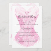 ピンクホワイトレースコルセットバチェロレッテ招待状 招待状 (正面/裏面)