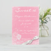 ピンクホワイトロセスボウ招待状 招待状 (スタンド正面)