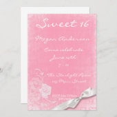 ピンクホワイトロセスボウ招待状 招待状 (正面/裏面)