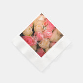 ピンクホワイトローズカスタム文字ハッピーマザーズデイ 縁ありカクテルナプキン (角)