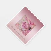 ピンクホワイトローズビューティフルモーメント スタンダードランチョンナプキン (角)
