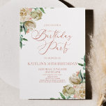 ピンクホワイトローズフローラ花誕生会 招待状<br><div class="desc">ピンクの白バラの花フローラパーティーの招待状！</div>