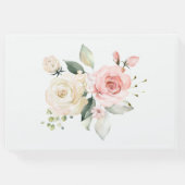 ピンクホワイトローズホワイトアジサイ結婚ズグリーン ゲストブック (裏面)