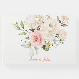 ピンクホワイトローズホワイトアジサイ結婚ズグリーン ゲストブック