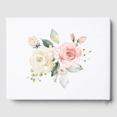 ピンクホワイトローズホワイトアジサイ結婚ズグリーン ゲストブック (裏面)