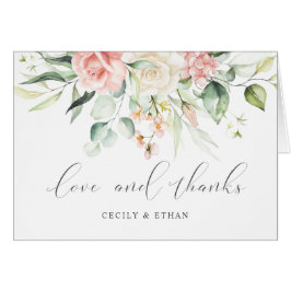 ピンクホワイトローズユーカリ結婚の感謝