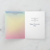 ピンクホワイトローズリース木製クロスイースターカード ノートカード (内部)