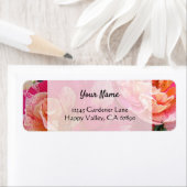 ピンクホワイトローズ編集可能差出人住所ラベル ラベル (インサイチュ)