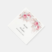 ピンクホワイトローズ金ゴールドフローラエレガントな結婚式 スタンダードカクテルナプキン (角)