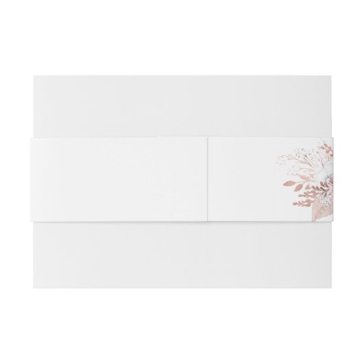 ピンクホワイトローズ金ゴールドフローラエレガントな結婚式 招待状ベリーバンド (裏面例)