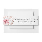 ピンクホワイトローズ金ゴールドフローラエレガントな結婚式 招待状ベリーバンド (正面例)