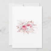 ピンクホワイトローズ金ゴールドフローラトレンディーブライダルシャワー 招待状 (裏面)