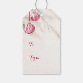 ピンクホワイトヴィンテージオーナメントクリスマス ギフトタグ (裏面)